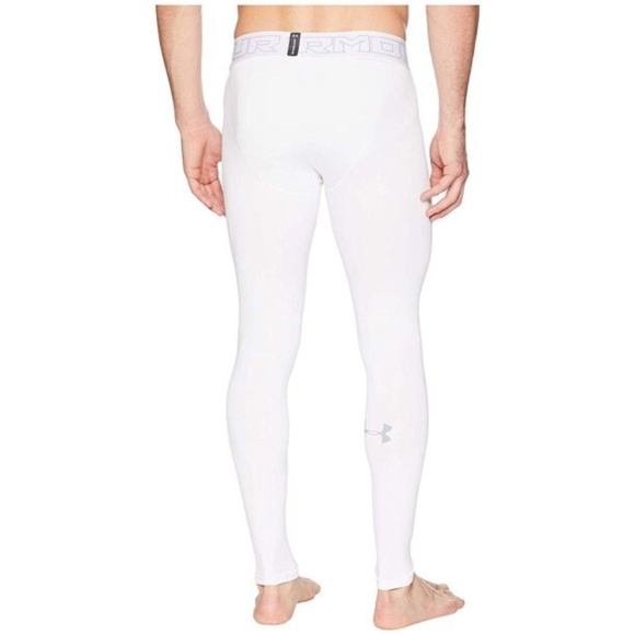 NWT  Men’s Under Armour Coldgear Compression Pants Tights White - Picture 6 of 10